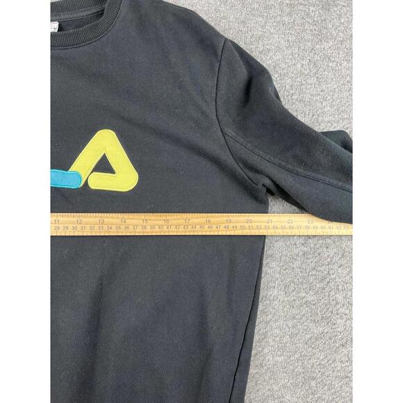 FILA Men's Black Sweatshirt with Colorful Logo Size Large - Picture 5 of 5